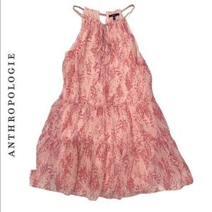 Anthropologie DREW PINK FLORAL PRINT MINI DRESS